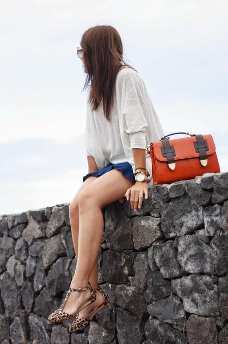 Denim skirt + sandals