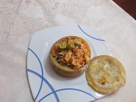 RISOTTO CON CHORIZO Y TORTA DEL CASAR