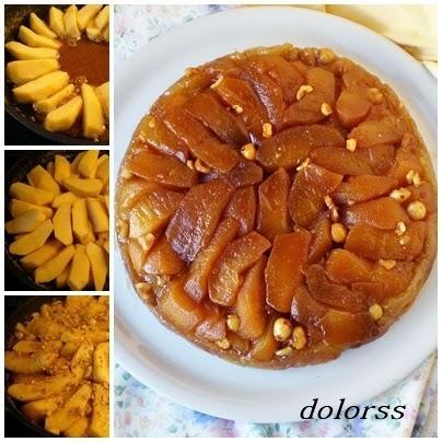 Tarta tatin  con avellanas