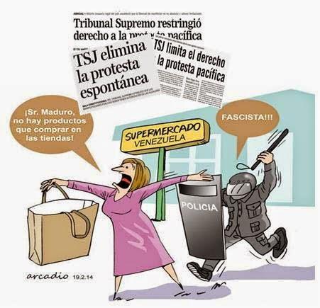 Caricatura de Arcadio - TSJ y protestas en Venezuela