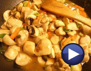 Pollo en salsa de ostras