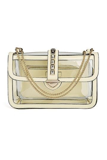 Rivets Transparent Bag in Beige