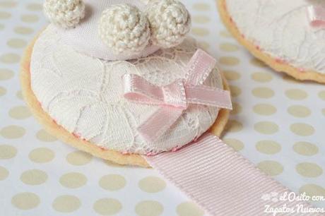 chupetero encaje bautizo osito amigurumi marco foto canastilla regalo babyshower