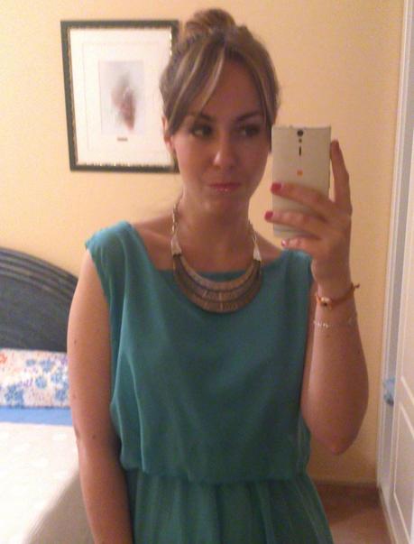 Look con vestido azul de Dresslily