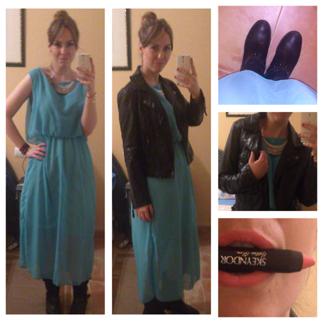 Look con vestido azul de Dresslily