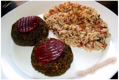 Hamburguesas de garbanzos, espinacas y champiñones