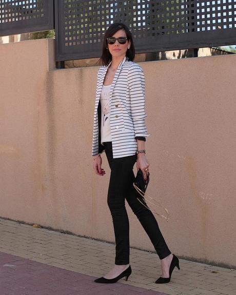 Blazer rayas marineras H&M