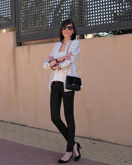 Blazer rayas marineras H&M