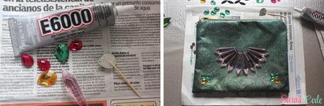 DIY clutch de fiesta con brillantes