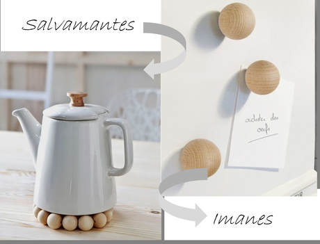 DECORACIÓN NATURAL CON BOLAS DE MADERA