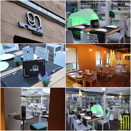 90 GRADOS: Hamburguesas en la terraza.