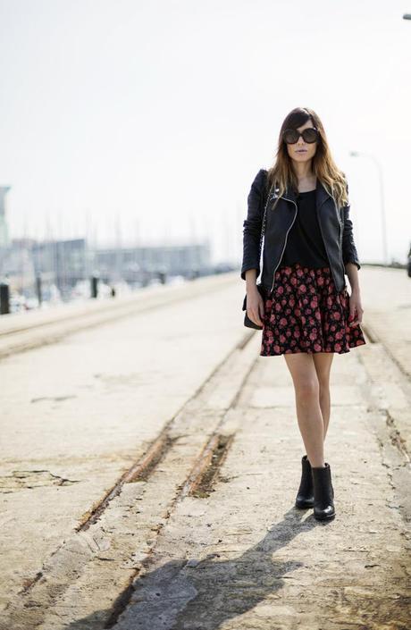 street style barbara crespo santander port leather and flowers fashion blogger outfit blog de moda