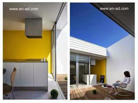 Sector de cuarto de cocina y sector del patio interior por donde ingresa el sol y las brisas Dos imágenes de la casa: cocina y patio interior