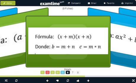 Flashcards para el examen de matematicas de Selectividad