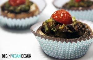 champiñones rellenos veganos