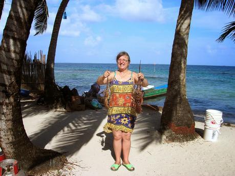 Langostas en Caribe,  Guna Yala, San Andrés, Panamá, round the world, La vuelta al mundo de Asun y Ricardo, mundoporlibre.com