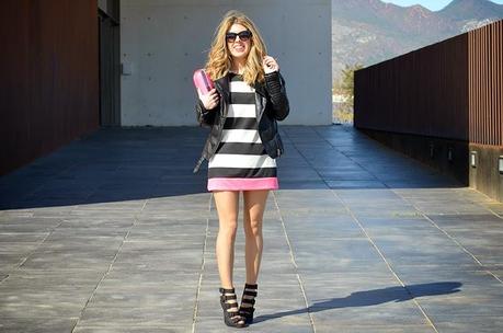 black, white and pink