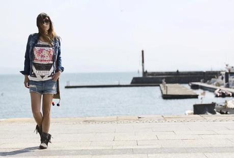 street style santander barbara crespo i bloody love you tshirt denim fashion blogger outfit blog de moda