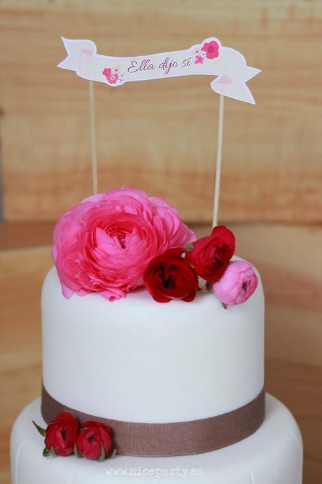 ¡5 cake toppers imprimibles gratuitos para la tarta de tu boda!