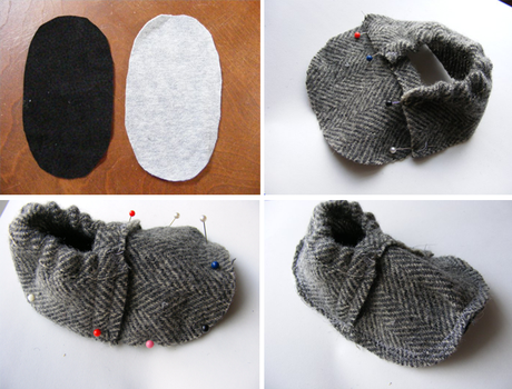 Haz tus propios peúcos DIY Peucos DIY de lana con suela blanda pasos