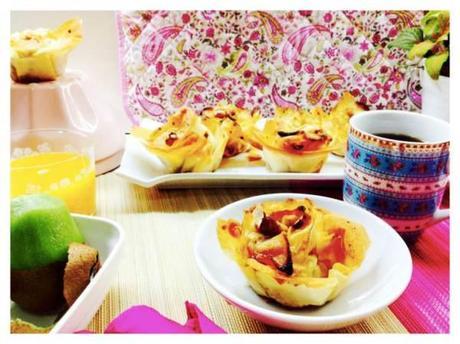 Rosas de manzana crujientes con nuez y canela