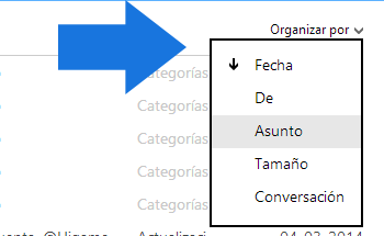 Usar Organizacion rapida de correo Outlook