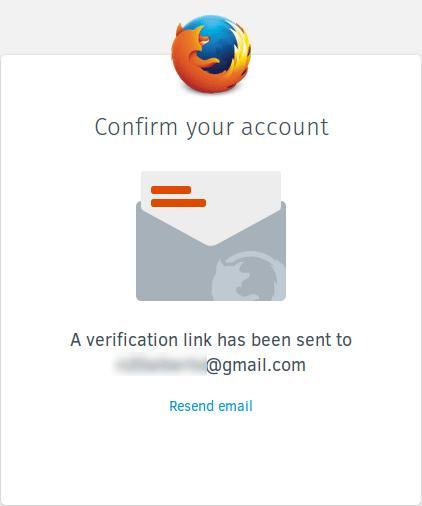 Confirma la cuenta Firefox Account