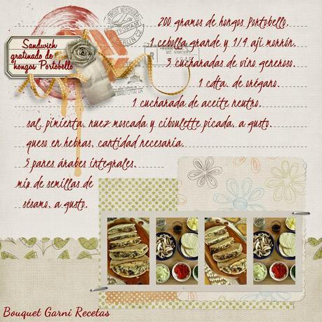 Sándwich gratinado de hongos Portobello