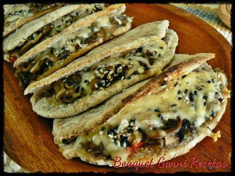 Sándwich gratinado de hongos Portobello