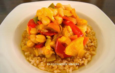 GARBANZOS CON VERDURAS AL CURRY