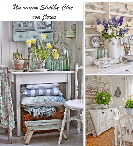 RINCONES SHABBY CHIC ADORNADOS CON FLORES.