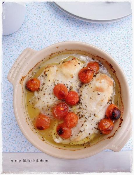 Pollo con limón y albahaca