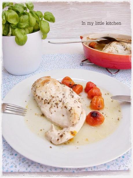 Pollo con limón y albahaca