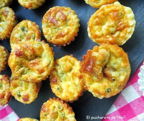 MINI TARTALETAS DE GUISANTES Y BACON