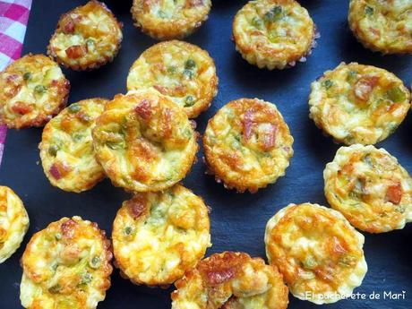 MINI TARTALETAS DE GUISANTES Y BACON