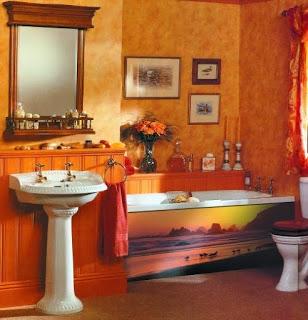 Ambientes de la casa en color naranja