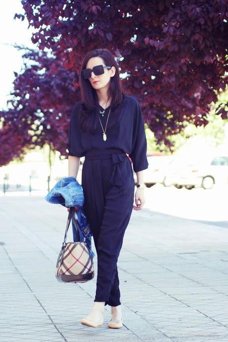 BLACK JUMPSUITJacket: Zara, Jumpsuit: Persun Flats: Zara,...