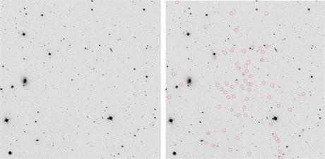 Segue 1. En la imagen derecha sus estrellas están rodeadas por un círculo