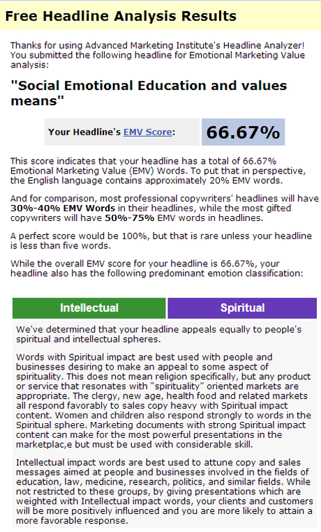 Herramienta para valorar el alcance emocional de tus títulos