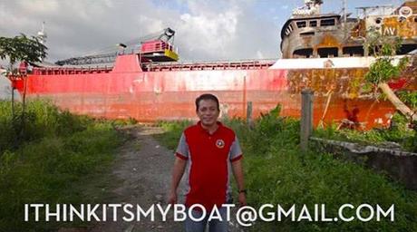 Rogelio Gula frente al MV Ligaya