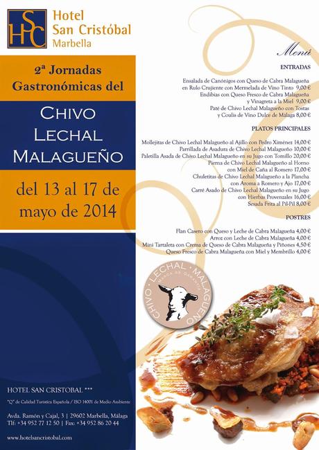 II Jornadas Gastronómicas de Chivo Lechal Malagueño en el emblemático Hotel San Cristóbal de Marbella