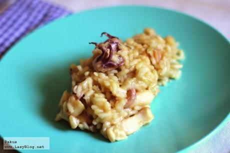 Un sabrosísimo Risotto de calamares. Receta