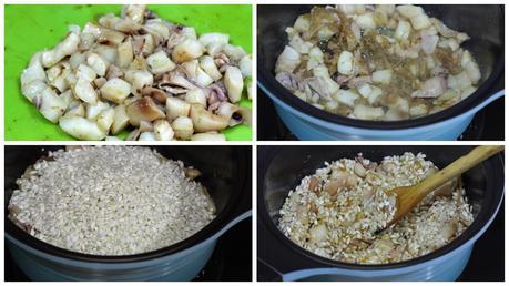 Un sabrosísimo Risotto de calamares. Receta
