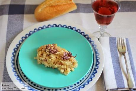 Un sabrosísimo Risotto de calamares. Receta