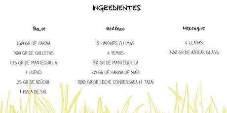 150 gramos de harina, 100 gramos de galletas, 125 gramos de mantequilla, 1 huevo, 25 gramos de azucar, 1 pizca de sal