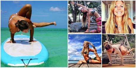 Yoga girl, Rachel Brathen, Instagram, Yoga Yoga girl, Rachel Brathen, Instagram. Es famosa por ser la primera persona en trasladar el yoga de la esterilla a la tabla de paddle surf