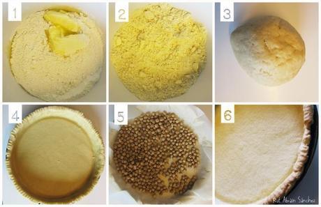 Proceso masa quebrada quiche Fotografías que muestran el proceso para hacer la masa quebrada del quiche.