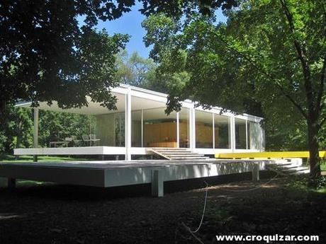 Gatos hidráulicos podrían proteger la Casa Farnsworth de Mies Farnsworth-House-Mies-van-der-Rohe_Croquizar-2