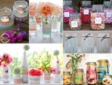 DIY washi tape jarrones para decora bodas DIY washi tape jarrones para decora bodas