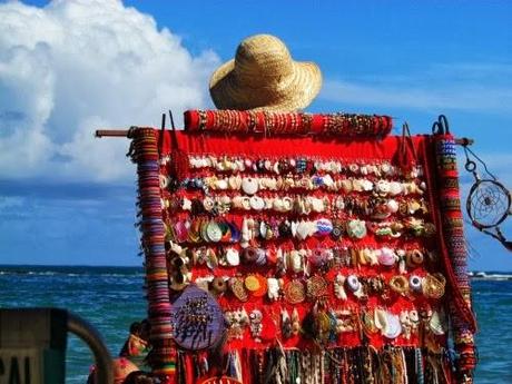 Vendedores en Playa del Francés, Maceió. Alagoas